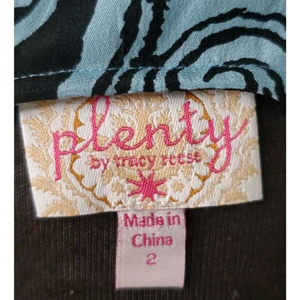 Plenty By Tracy Reese Crossover Bust Blue Ruched Body Snap Side Silk Dress Sz 2 - Picture 5 of 11